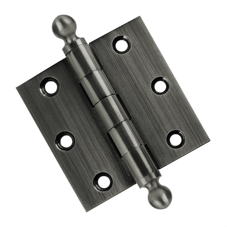 Embassy 3 x 3 Solid Brass Hinge, Pewter Finish with Ball Tips 3030US17AB-1